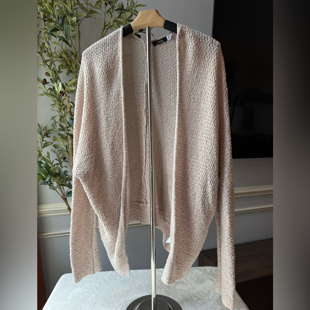 BDG Urban Outfitters Open Front Cardigan Shimmer‎ Metallic Knit Cocoon XS Beige